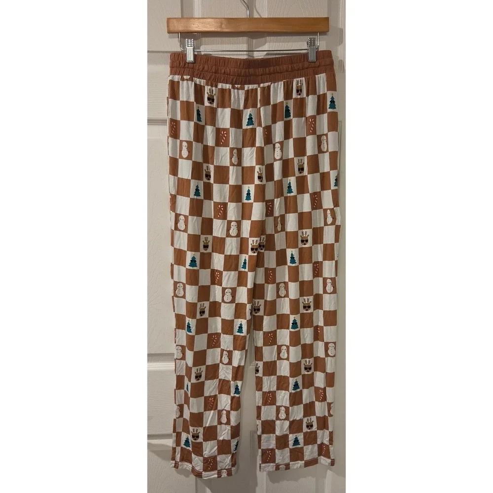 Little Sleepies Men's Large Christmas Pajama Pants Bamboo Checkered Holiday